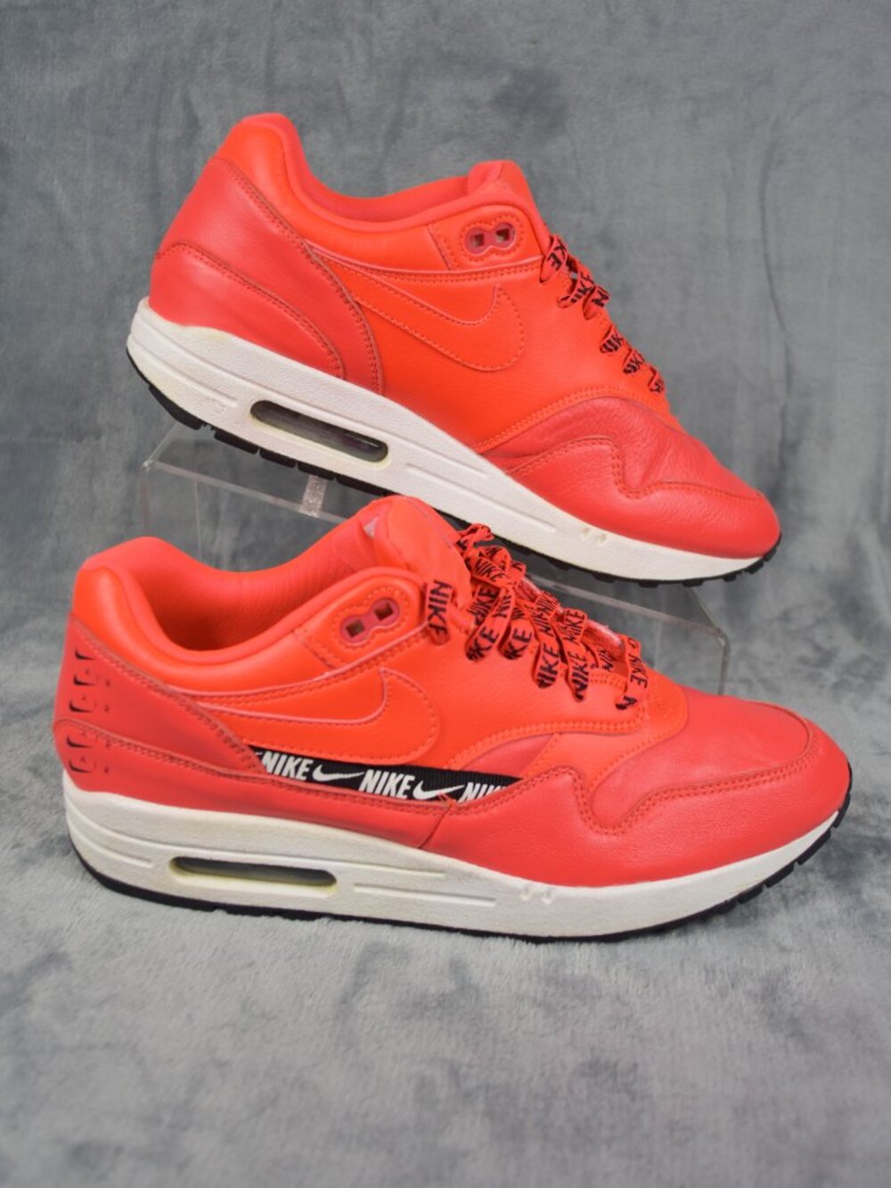 Nike WMNS Air Max 1 SE Overbranding Bright Crimson Red Women Size 9.5 881101-602 - Picture 4 of 9